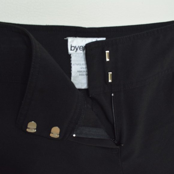 BYERWEAR Sz 7 Juniors BLACK Culotte WIDE Leg CROPPED Stretch MID Rise Dress Pant - Picture 4 of 6